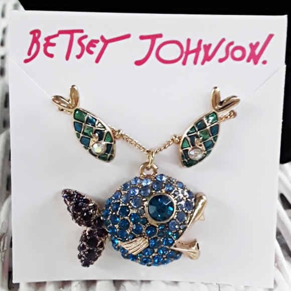 Betsey Johnson Jewelry - NWT Betsey Johnson Fish Necklace Earring Set